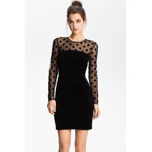 Juicy Couture bodycon sheer velvet polka d…